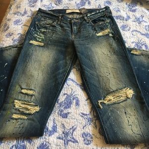 Abercrombie & Fitch destroyed straight leg denim